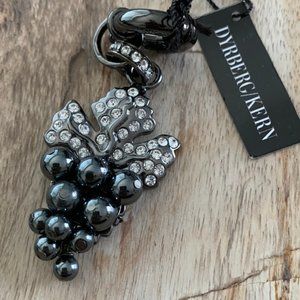 Dyrberg/Kern Wine Swarovski crystal and Hematite pendant